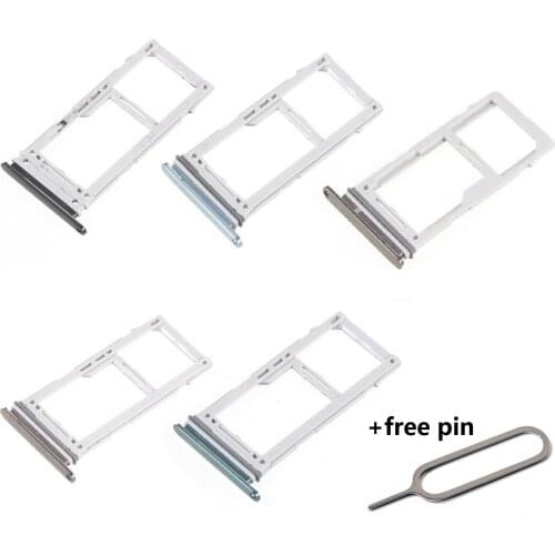 OEM For Samsung Galaxy S10 G973 / S10 Plus G975 Dual SIM Card Tray Slot +Pin Replacement Black Silver Gold Blue Green