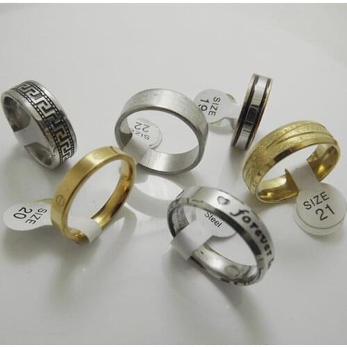 Wholesale 100 pcs Fashion Inner arc A variety of styles mixed Stainless steel ring