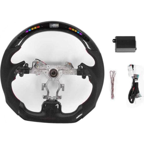 Perforated Nappa LED Car Steering Wheel Fit for Infiniti G37 2009 2010 2011 2012 2013 Carbon Fiber Modification Accessory