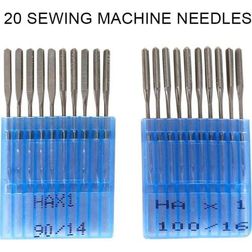 20pcs HAX1 Flat Round Home Sewing Machine Needles for Brother Janome Singer