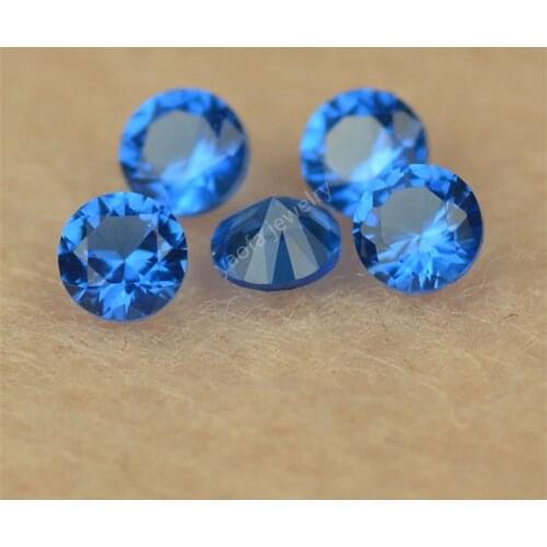 Sale 1000pcs/Lot 5A 0.8-6.0mm Swis Blue Color Synthetic Gems Round Shape Brilliant Cut Nano Stone For Wax Setting
