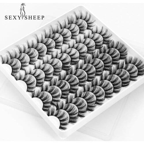 SEXYSHEEP 5/10/20 Pairs False Mink Eyelashes Natural Thick Fake Lashes Handmade Soft Eyelashes Makeup Eyelashes Extension