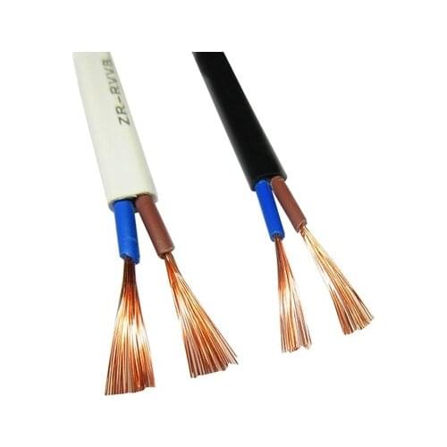 Power line 2 core flat sheath monitoring charging line RVVB 2 core 20 18 17 AWG copper core flexible wire