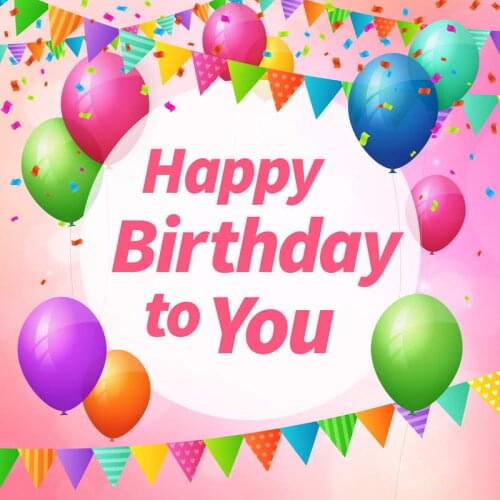 TR 8x8FT Happy Birthday Colorful Balloons Ribbons Flags Pennants Custom Photography Studio Background Backdrop Vinyl Party Props