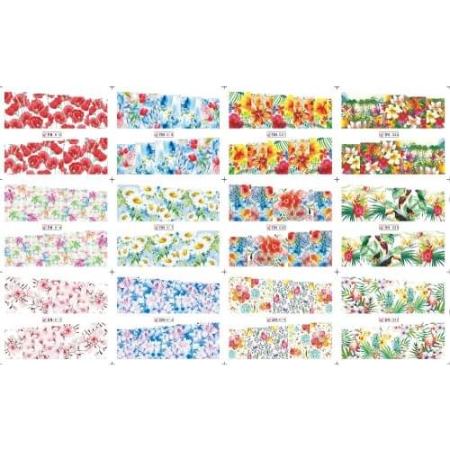 UPRETTEGO 12 PACKS / LOT NAIL ART BEAUTY WATER DECAL SLIDER NAIL STICKER AZALEA NARCISSUS MARGUERITE BN013-024