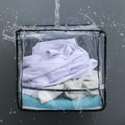 Bathroom Transparent Storage Hanging Bag waterproof Dirty Clothes Hamper Large Capacity Wall storage Basket Clothes Organizer
