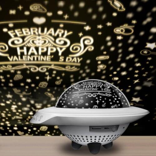 Magic UFO projector light outer space spot night led light romantic bluetooth music decor lamp for families friend kids gift