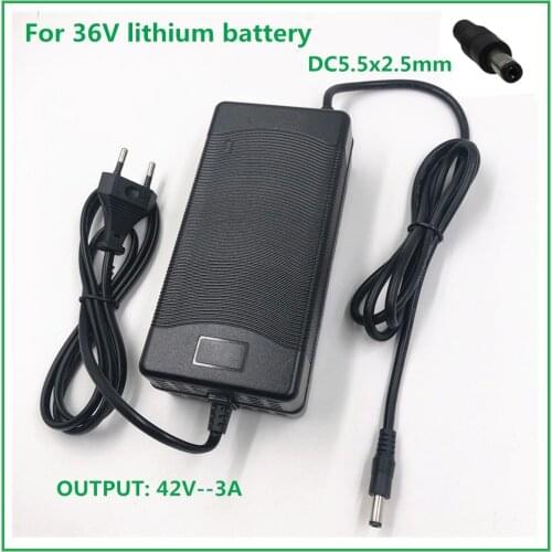 36V Li-ion Battery Charger Output 42V3A DC5.5*2.5 Electric Bike Lithium Battery Charger High Quality Strong Heat Dissipation