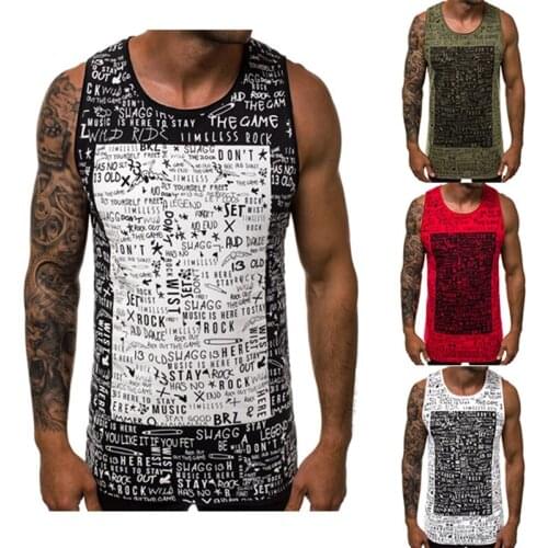 Mens Vest Summer Stitching Letter Printed New Monogrammed Crew-neck Sleeveless Vest for Men Tank Top ropa hombre одежда