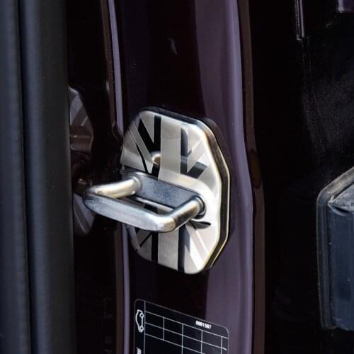 1 Pair Stainless Steel Antirust Car Door Lock Protective Buckle Cover for MINI COOPER Countryman F60 2017 Interior Accessories