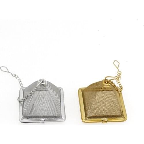 100pcs Pyramid Tea Infuser Stainless Steel Tea Strainer Loose Teapot Leaf Filter Teaware Tool Accessories Wholesale