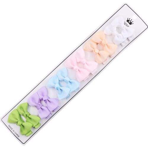 12 Pcs/Set Grosgrain Ribbon Bows Hairpins Cute Baby Girls Colorful Hair Clips Hairpins Barrettes Kids Headwear H055