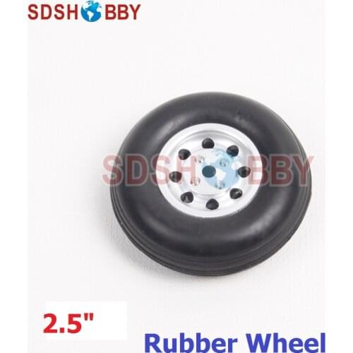 2.5in/66mm D66*H19*5mm Rubber Wheel with CNC Aluminum Hub for RC Airplane