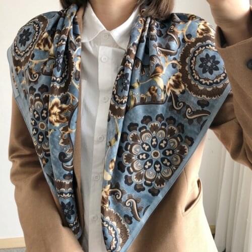 2021 new spring women scarf quality shawl silk fashion scarf headscarf beach sunscreen bag headscarf scarf 90cm*90cm