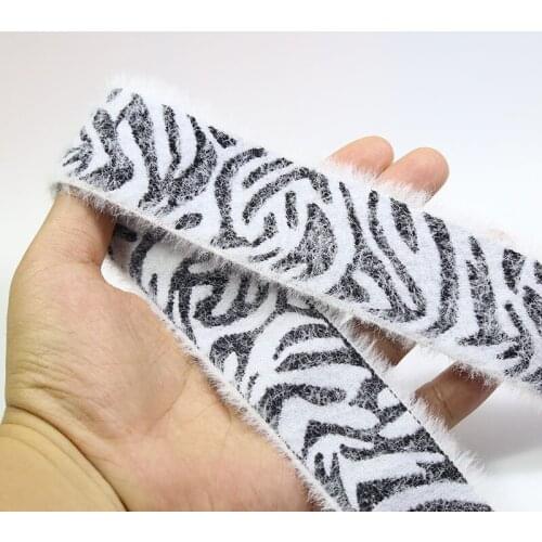 3.8cm new arrival soft elastic band plush face zebra pattern 1.5" 2meters diy clothing decoration pant underwear belt