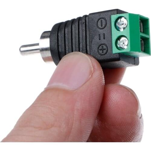 3 Pcs RCA Male Plug to AV Terminal Connector Video AV Balun 2 Screw