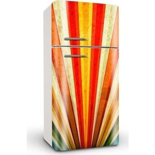 3D Modern Colorful Stripe SelfAdhesive Refrigerator Sticker Fridge Door Cover Wallpaper 60x150cm 60x180cm 100x180cm