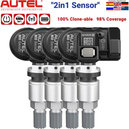 4pcs Autel 2 in 1 MX-Sensor 315MHz&433MHz for TS501/508 Tire Repair Tool Pad Tire Pressure Monitor Tester Programming