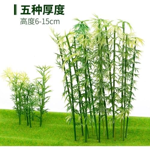 5pcs 6cm/8cm/10cm/12cm/15cm Plastic Miniature Model Tree Landscape Bamboo Tree Sand Table Model Decor Accessories Toys