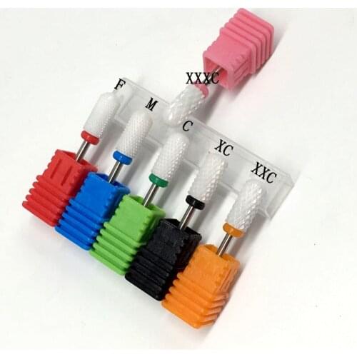 Diamond Ceramic Carbide Nail Drill Bit Rotate Burr Milling Nail Cutter Bits For Manicure Pedicure Tool Electric Drill Machine