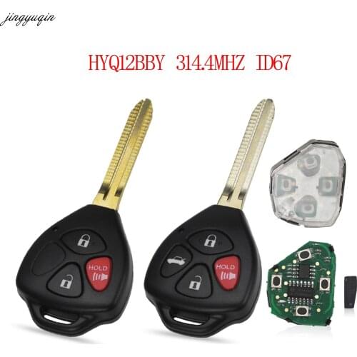 Jingyuqin 3/4 Buttons Remote Car Key HYQ12BBY 314.4 MHZ ID67 For Toyota Camry Avalon Corolla Matrix RAV4 Yaris Venza tC xA xB xC