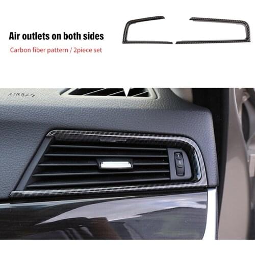 For BMW 5 serie F10 F11 F18 520i 528i 535i 550i xDrive 2011-2017 carbon fiber sides AC vent trim 2pcs