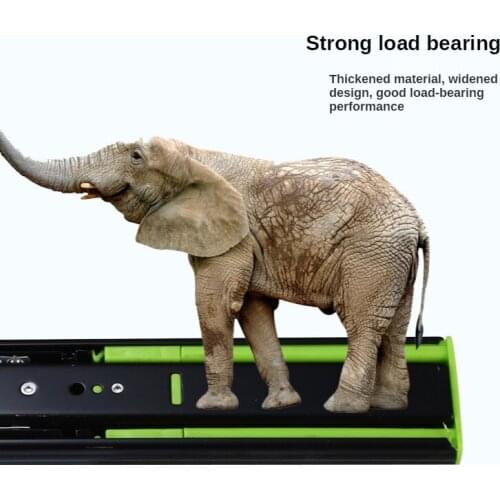 Buffer Drawer Slide Rail 10-22 Inches Track Width 45mm Silent 3-Section Slide Rail Furniture Hardware Accessories Buffer Damping