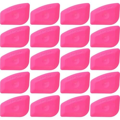 CNGZSY wholesale 20pcs Multilateral Mini Pink Vinyl Squeegee Auto Car Home Office Window Film Installation Tint Scraper 20A25