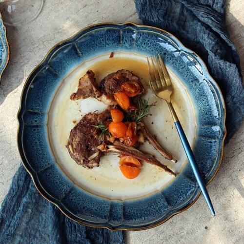 Flower Ceramics Steak Plates Porcelain Creativity Nordic Salad Plates Western Dinnerware Borden Servies Table Decoration EK50CP