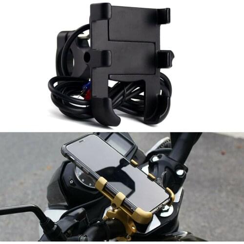 Cell Phone GPS Holder Stand Mount USB Charger Waterproof Universal Motorcycle Bicycle