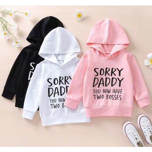 1-6Y Baby Hoodies 2021 Autumn Boys Girls Clothes Kids Letter Print Long Sleeve Pullover Hooded Sweatshirt Tops Casual Outfits