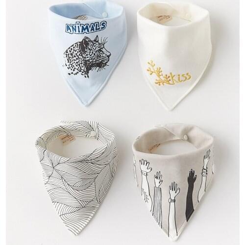 Baby Dib High Quality Triangle Scarf Soft Cotton Drooling Dib Cartoon Printed Hiccup Cloth Absorbent Dib Baby Supplies