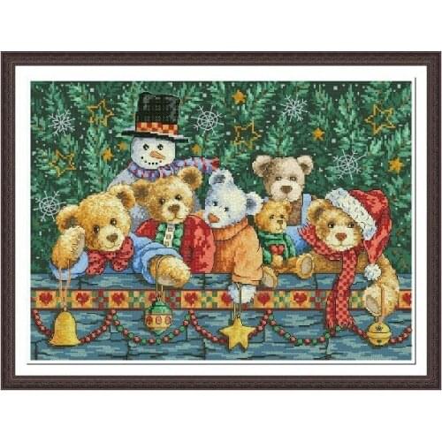 Egypt cotton lovely counted cross stitch kit Beary Christmas Bear Christmas dimensions 08761