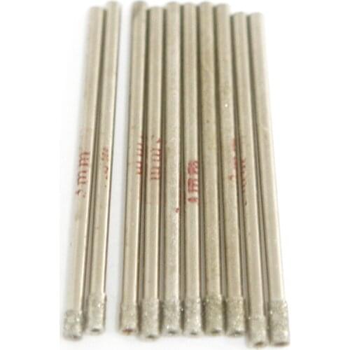 Fixmee 10pcs3mm Dia Diamond Tipped coated drill bit drills hole saw for glass marble