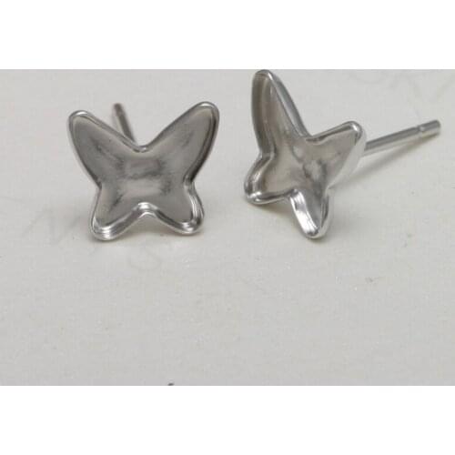 Ms.Betti Earring Fittings of Flat Back Butterfly Crystal 2854 8mm for DIY Jewelry Making Settings Findings