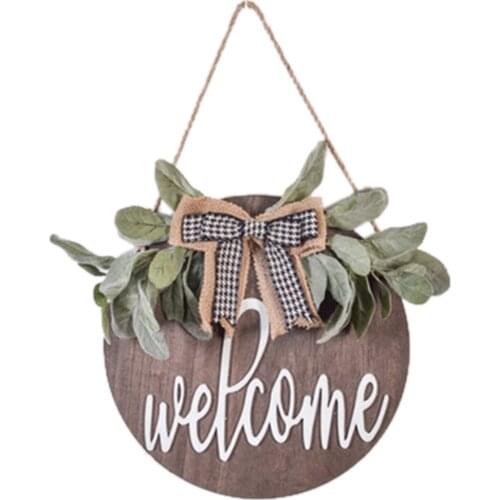 Artificial Wreath Garland Welcome Door Hanger Door Wreath Front Door Wreath Decoration Spring Easter Wedding Decorations