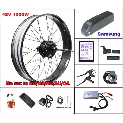 Electric Bicycle snow bike conversion kit 48V 1000W Rear Rotate wheel hub Motor with M5 display Free Tax