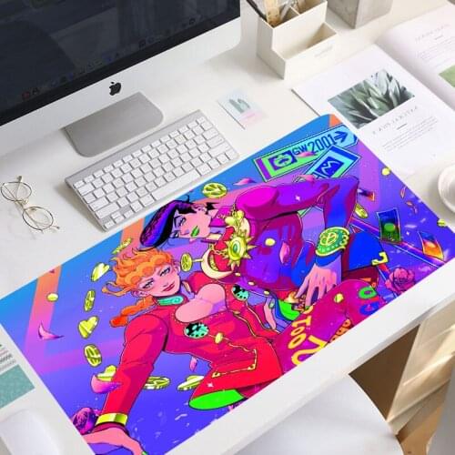 Anime Jojo Bizarre Adventure Gaming Mouse Pad Manga Laptop Computer Large Mouse Pad Locking Edge Rubber Unique manga desk mat