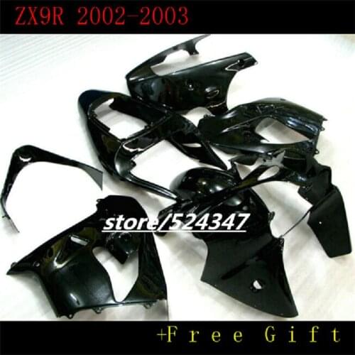 Hot Sales For KAWASAKI NINJA 02 03 ZX9R High Quality ZX 9R 02-03 black 2002 2003 ZX-9R Full Fairings Kits