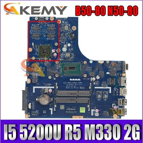 Akemy ZIWB2/ZIWB3/ZIWE1 LA-B091P Motherboard For Lenovo B50-80 N50-80 Laptop Motherboard CPU I5 5200U R5 M330 2G Work