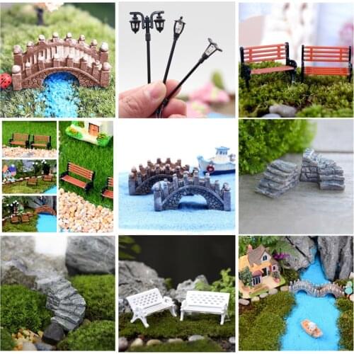 Mini Garden Ornament Miniature Plant Pots Fairy Micro Miniatures Garden Decor Figurines Chair Craft Decoration DIY Accessories