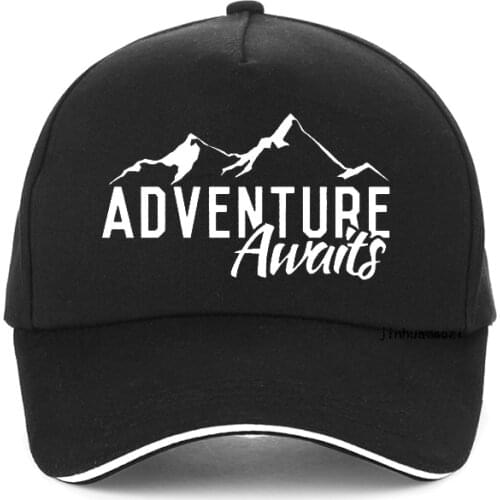Fashion Funny Unisex Adventure Awaits Baseball cap Casual Summer outdoor Hiking Sun hat adjustable Men women snapback hat