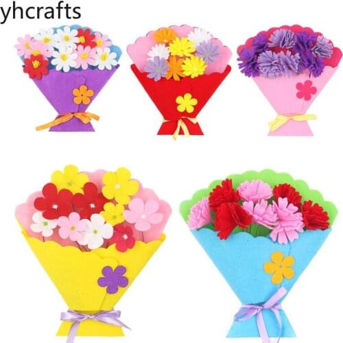 3PCS/Lot DIY Non-woven bouquet fabric crafts kits MOTHERS Day Gifts DIY felt education toys arts Teachers day crafts