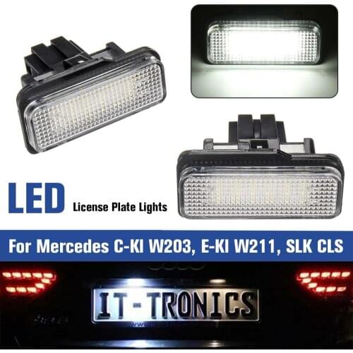 NEW 2pcs 12V LED 6000K Car License Plate Light LED Number For Mercedes for Benz C-Kl W203, E-Kl W211, SLK CLS