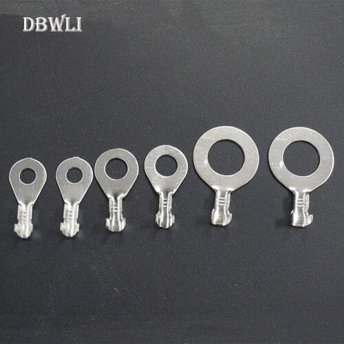 3.2/4.2/5.2/6.2/8.2/10.2mm Open Barrel Wire Crimp Copper Terminal Connerctor- Non-Insulated Ring Lugs Crimp Cable terminator