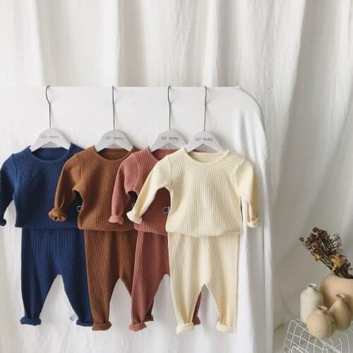 0-5Yrs Children Boys Girls Pajamas Clothes Set Cotton Spring Autumn Boys Girl Outfits O-neck Sleepwear Kids Pajamas Sw