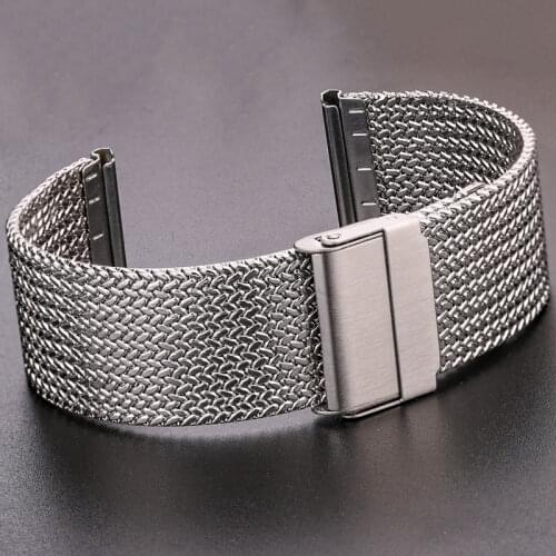 Stainless Steel Watch Band Bracelet 16mm 18mm 20mm 22mm Mesh Milanese Loop Watchbands Women Men Replacement Strap Accessories