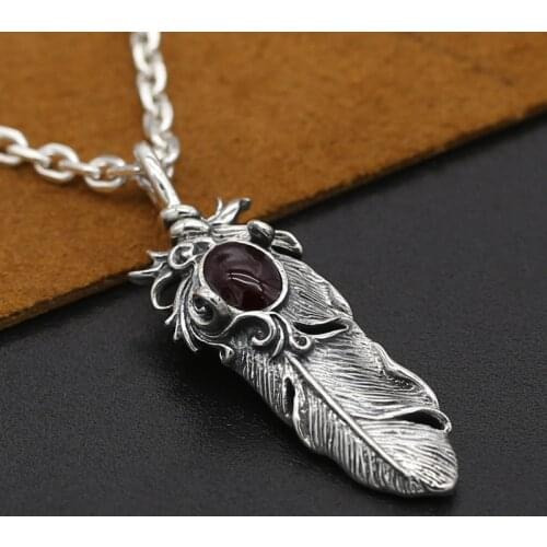 S925 Sterling Silver Jewelry Retro Thai Silver Handmade Takahashi Goro Eagle Feather Male And Female Pendants