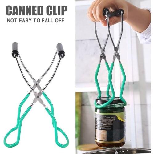 Canning Jar Lifter Tong Wide Mouth Clip Stainless Steel Jar Lifter with Grip Handle Non-slip Anti-scalding Clip for Home Kitchen