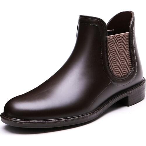 TONGPU Womens Ankle High Side Elastic Matte Finishing Short Rain Boots15-312